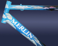 merlin clouds hand painted bicycle art