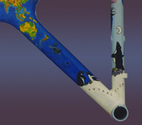 penguins fat chance bike antartical hand painted design