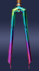 anodized bicycle front fork